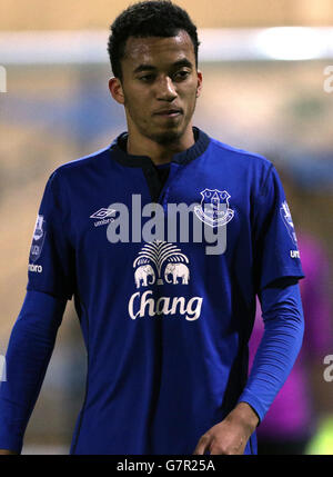 Fußball - Barclays U21 Premier League - Liverpool U21 gegen Everton U21 - Deva Stadium. David Henen, Everton Stockfoto