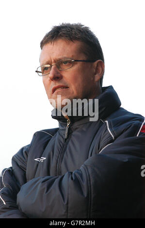 Fußball - Nationwide Conference - York City / Aldershot Town - KitKat Crescent. York City Hausmeister Manager Viv Busby. Stockfoto