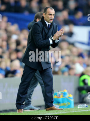 Fußball - Barclays Premier League - Everton / Newcastle United - Goodison Park. Everton Manager Roberto Martinez Stockfoto