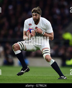 Der englische Geoff Parling während des RBS Six Nations-Spiels 2015 im Twickenham Stadium, London. DRÜCKEN SIE VERBANDSFOTO. Bilddatum: Samstag, 21. März 2015. Siehe PA Story RUGBYU England. Bildnachweis sollte lauten: Adam Davy/PA Wire Stockfoto