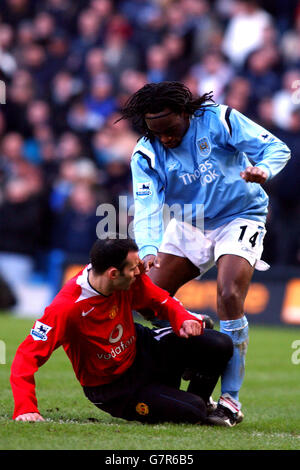 Fußball - FA Barclays Premiership - Manchester City gegen Manchester United – City of Manchester Stadium Stockfoto