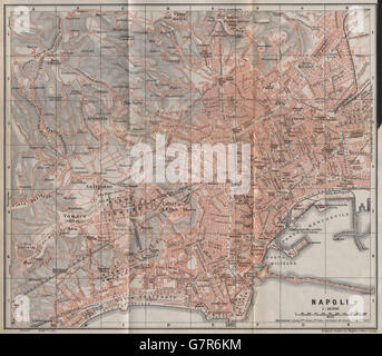 NAPOLI Neapel antiken Stadt Stadt Plan Klavier interne. Italien-Mappa, 1911 Stockfoto