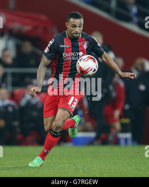 Fußball - Sky Bet Championship - Cardiff City / AFC Bournemouth - Cardiff City Stadium. Bournemouth's Callum Wilson während des Sky Bet Championship-Spiels im Cardiff City Stadium, Cardiff. Stockfoto