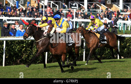 Naadirr mit Jockey Martin Harley gewinnt die Betway Cammidge Trophy auf der Doncaster Racecourse. Stockfoto