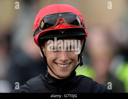 Pferderennen - Lincoln Family Fun Day - Doncaster Racecourse. Jockey Jordan Vaughan auf der Doncaster Racecourse. Stockfoto