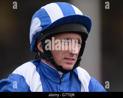 Pferderennen - Lincoln Family Fun Day - Doncaster Racecourse. Jockey Paul Hanagan auf der Doncaster Racecourse. Stockfoto