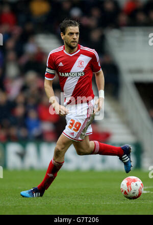 Fußball - Sky Bet Championship - Middlesbrough / Wigan Athletic - Riverside Stadium. Jonathan Woodgate von Middlesbrough während des Sky Bet Championship-Spiels im Riverside Stadium, Middlesbrough. Stockfoto