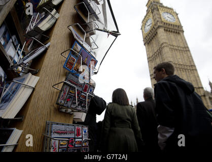 Touristen in London. Touristen von Big Ben in London. Stockfoto