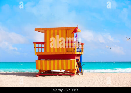 Miami Beach-Baywatch-Turm in South Beach Florida USA Stockfoto