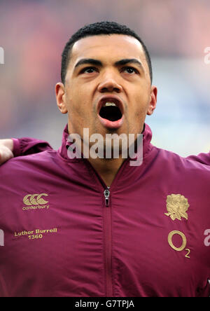 Rugby Union - 2015 RBS 6 Nations - England gegen Schottland - Twickenham. Luther Burrell, England Stockfoto