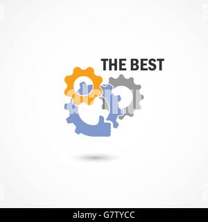 Gang-Hand-Symbol-Vektor-Design. Gute Industrie-Zeichen. Die beste Industrie, Fabrik, Produktion oder Herstellung Symbol. Ico Hand Ok symbol Stock Vektor