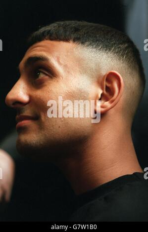 Prince Naseem Hamed im St. Thomas' BoxingrGym Sheffieldr Stockfoto