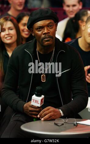 MTV TRL, Leicester Square. US-Schauspieler Samuel L. Jackson. Stockfoto