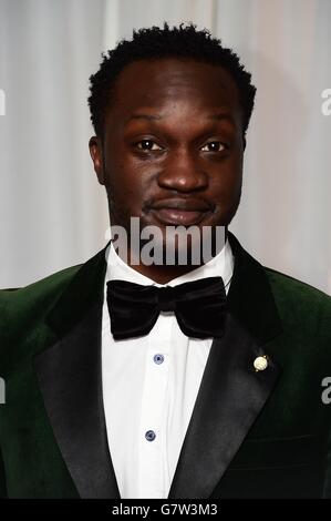 Arnold Oceng nimmt an den Jameson Empire Film Awards 2015 im Grosvenor House in der Park Lane, London, Teil Stockfoto