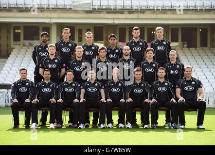 Cricket - Surrey CCC Media Day - The Kia Oval. Surrey Kader in ihrem Royal London One-Day Cup Kit Stockfoto