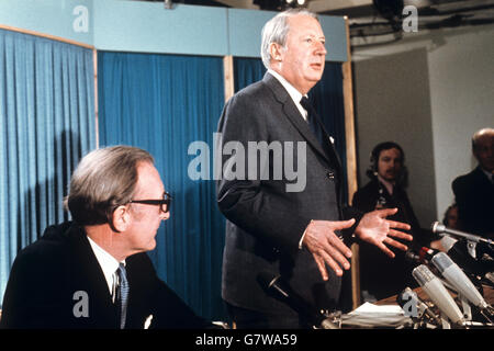 Politik - Edward Heath - konservative Partei Pressekonferenz - London Stockfoto