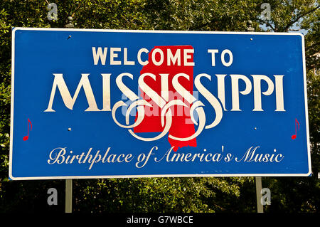 Mississippi-Willkommens-Schild Stockfoto