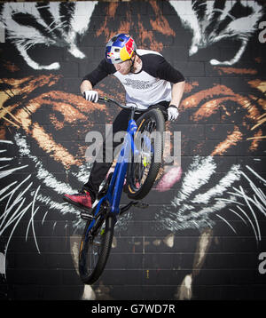 Danny MacAskill fördert Mountain Bike World Cup Stockfoto