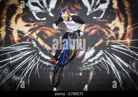 Danny MacAskill fördert Mountain Bike World Cup Stockfoto