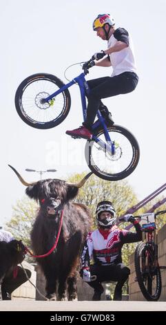 Danny MacAskill fördert Mountain Bike World Cup Stockfoto