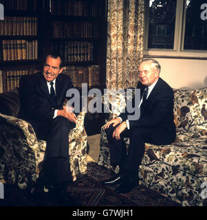 Politik - Präsident Nixons Besuch in Großbritannien - Great Hall, Chequers Stockfoto