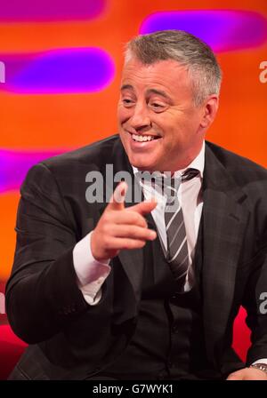 Die Graham Norton Show - London. Matt LeBlanc während der Dreharbeiten zur Graham Norton Show in den London Studios im Süden Londons. Stockfoto