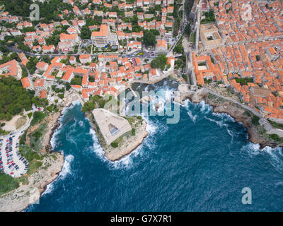 Luftbild der Festung Lovrijenac Stockfoto