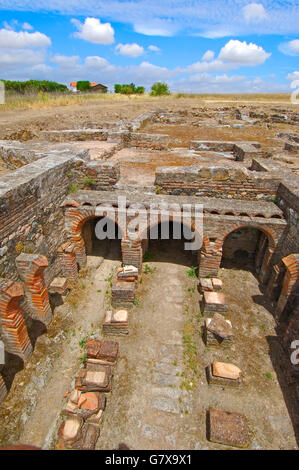 Ruinen der römischen Villa von Pisoes. Beja. Alentejo. Portugal Stockfoto