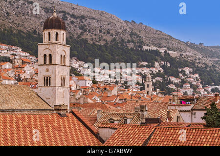 Blick über die Dächer Altstadt Dubrovnik Kroatien Stockfoto