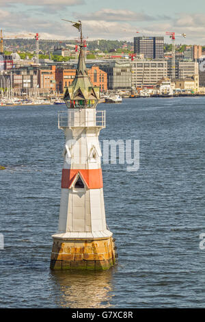 Kleiner Leuchtturm In Oslofjord Oslo Norwegen Stockfoto