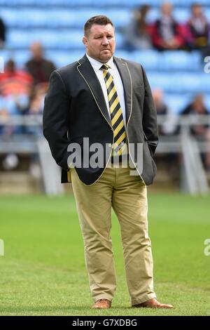 Rugby Union - Aviva Premiership - Wesps gegen Exeter Chiefs - The Ricoh Arena. Wasps-Direktor von Rugby Dai Young vor dem Spiel der Aviva Premiership in der Ricoh Arena, Coventry. Stockfoto