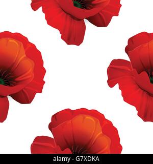 Mohn nahtlose Muster Stock Vektor