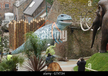 Wookey Hole Höhlen Tyrannosaurus Rex Stockfoto