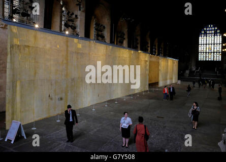 Die Ethik von Staub, eine Kunstinstallation in der Westminster Hall, in der Palace of Westminster, London, durch Jorge Otero-Pailos. Stockfoto