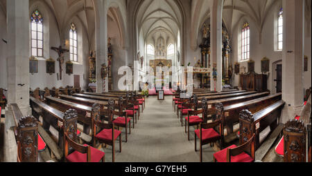 Innenansicht, Altar, Wallfahrtskirche Maria Laach, Wachau Region, Maria Laach am Jauerling, Waldviertel Region, Niederösterreich Stockfoto