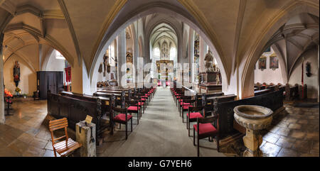 Innenansicht, Altar, Wallfahrtskirche Maria Laach, Wachau Region, Maria Laach am Jauerling, Waldviertel Region, Niederösterreich Stockfoto