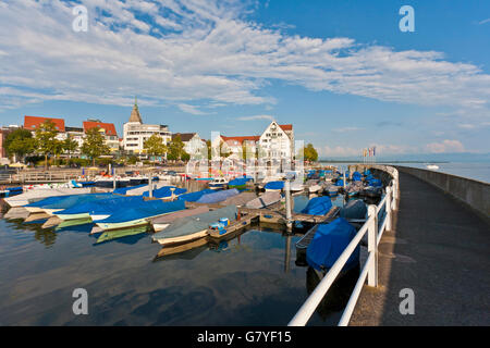 Angelboote/Fischerboote im Hafen, Friedrichshafen, Bodensee, Bodensee, Baden-Württemberg Stockfoto
