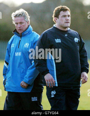 Schottland Rugby Team Trainer Matt Williams (links) und Kapitän Gordon Bulloch. Stockfoto