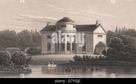 REGENTS PARK. Die Holme. London. Schäfer, antique print 1828 Stockfoto