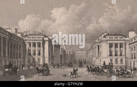 STR. JAMESS. Waterloo Place & Teil der Regent Street. London. SCHÄFER, 1828 Stockfoto