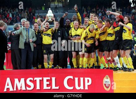 European Club Soccer. Das Amstel Cup Finale, Holland. Roda JC / SC Heerenveen. Roda JC feiert den Gewinn des Amstel Cup Finales Stockfoto