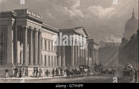 ST. PAULS. Die Post, St. Martins-le-Grand. London. Schäfer, 1828 drucken Stockfoto