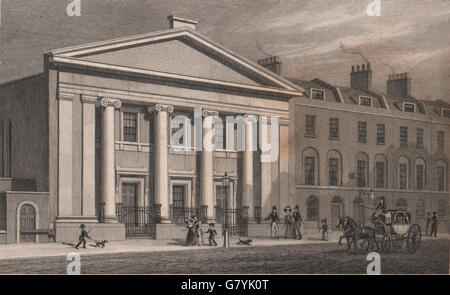 FINSBURY. Die unitarische Kapelle, Süd statt. London. Schäfer, alten Drucken 1828 Stockfoto