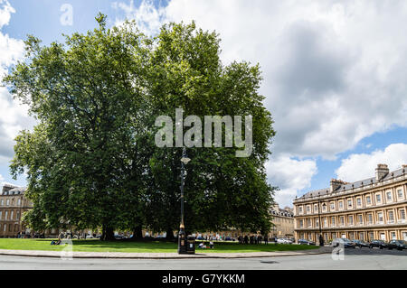 Bath, UK - 15. August 2015: Der berühmte Zirkus BuildingIt ist ein Beispiel der georgischen Architektur in der Stadt Bath Stockfoto