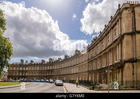 Bath, UK - 15. August 2015: Der berühmte Zirkus BuildingIt ist ein Beispiel der georgischen Architektur in der Stadt Bath Stockfoto