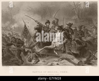 AMERIKANISCHER BÜRGERKRIEG. Schlacht von Shiloh, Tennessee. Gebühr von General Grant, 1864 Stockfoto