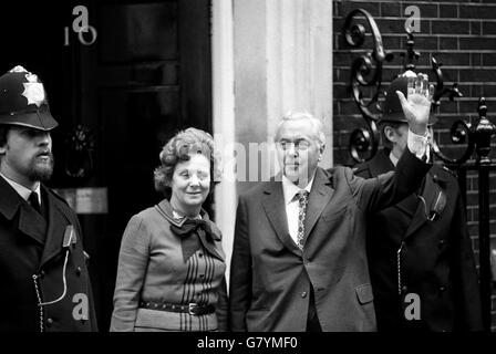 Parlamentswahlen 1974 - Premierminister Harold Wilson Stockfoto