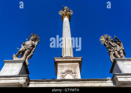 Pestsäule auf dem Platz der Freiheit (náměstí Svobody), Brno, Südmähren, Tschechische Republik Stockfoto