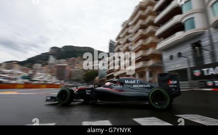 McLaren Jenson-Taste beim Training auf dem Circuit de Monaco, Monte Carlo, Monaco. Stockfoto