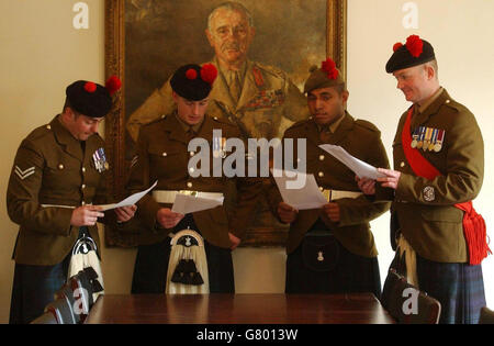 Ausgezeichnet die Königin Auszeichnung für Vaulable Dienstleistungen - Black Watch Regiment Kaserne Stockfoto